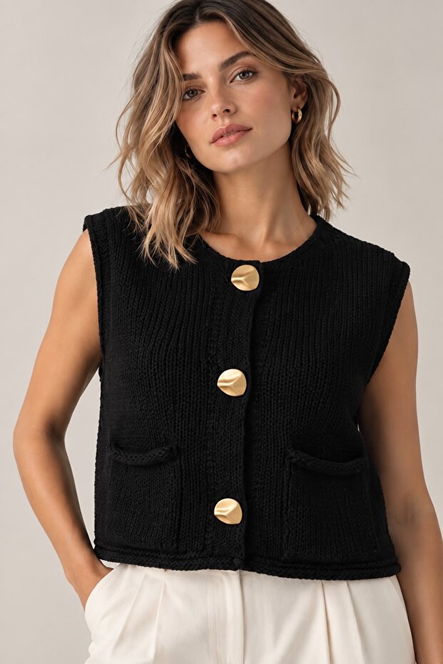 Women's Button Detailed Vest
