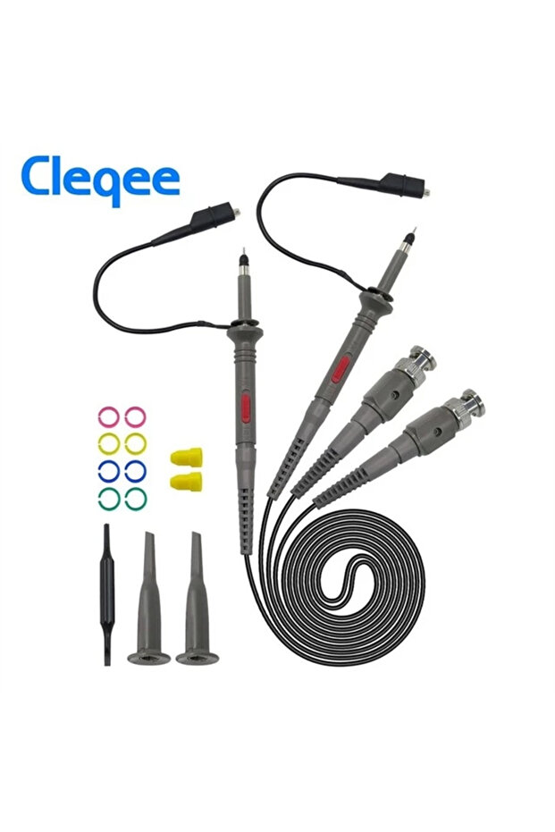 2pcs P6100 2PCS Oscilloscope Probe Kit DC-100MHz Scope Clip Test Probe 100MHz For Tektronix HP X1/X1