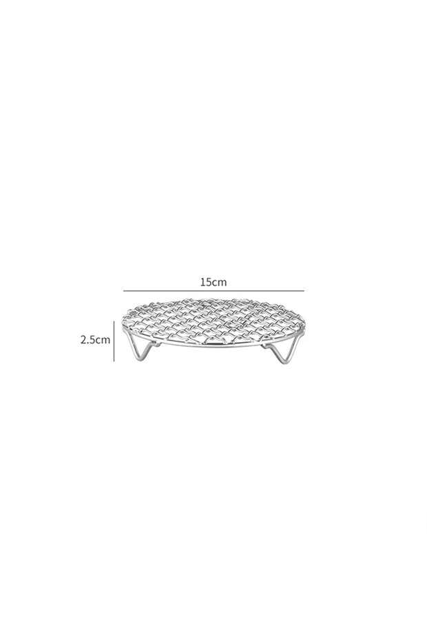 15cm ▶Round Air Fryer Rack With Legs Stackable Grid Grilling Rack Stainless Steel Anti-corrosion For