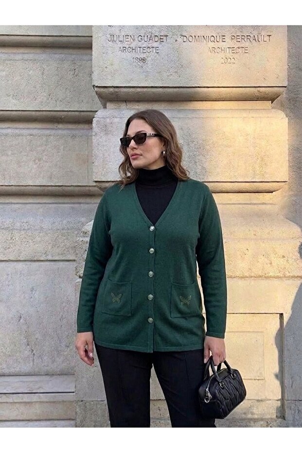 Cebi Butterfly Stone Steel Knit Classic Tricot Jacket