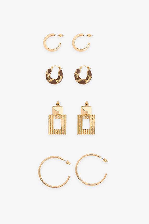 Gold Color Bella 4-Piece Earring Set