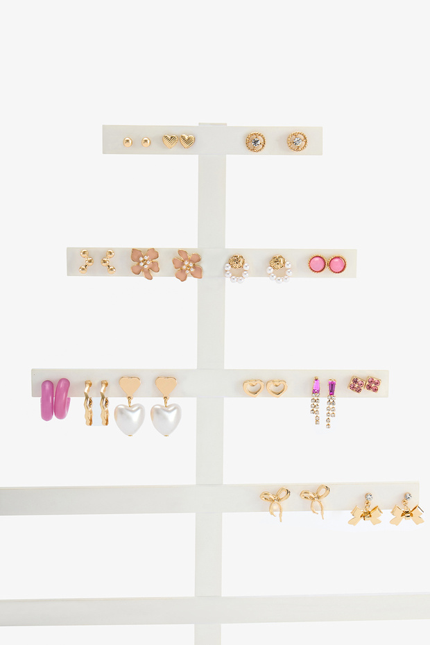 Mix Heart Earring Set