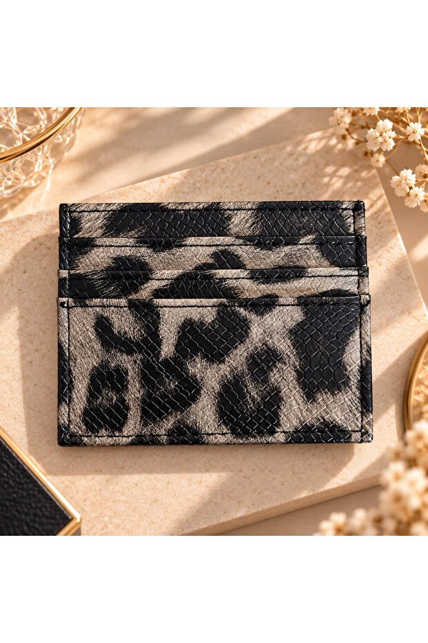 Women's Patterned Multi-Compartment Card Holder Wallet Multi-Compartment Mini Hand Portfolio Stylish Design Practical Use