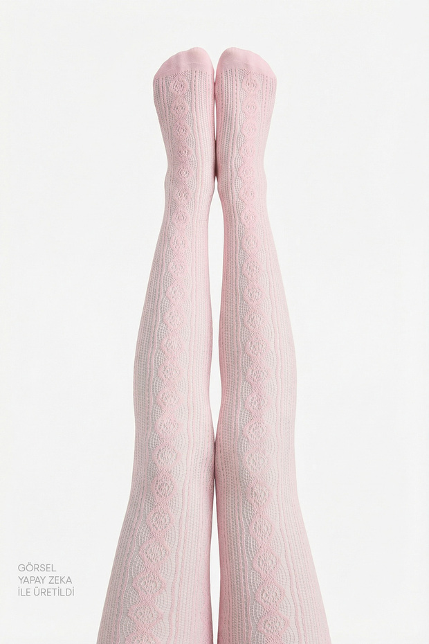 Girl's Pretty Daisy Patterned Fishnet Pantyhose