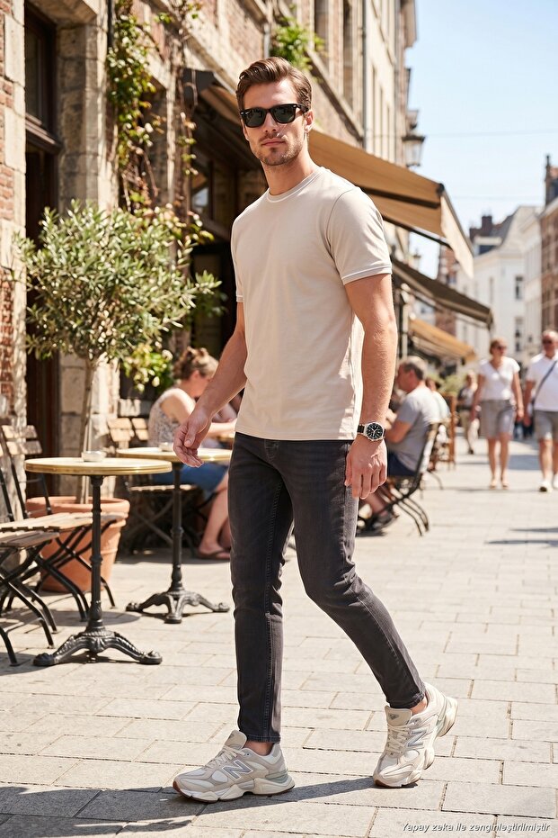 Cotton Slim Fit Low Waist Jeans Men's Jeans 1135C87Napoli