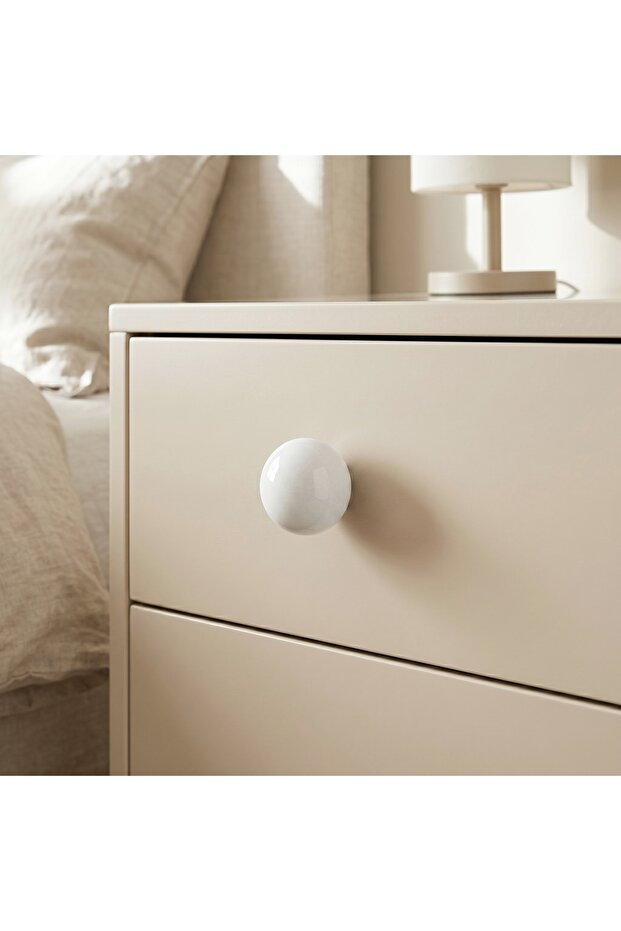 Tomurcuk Porcelain Ball Button White Children's Room Handle