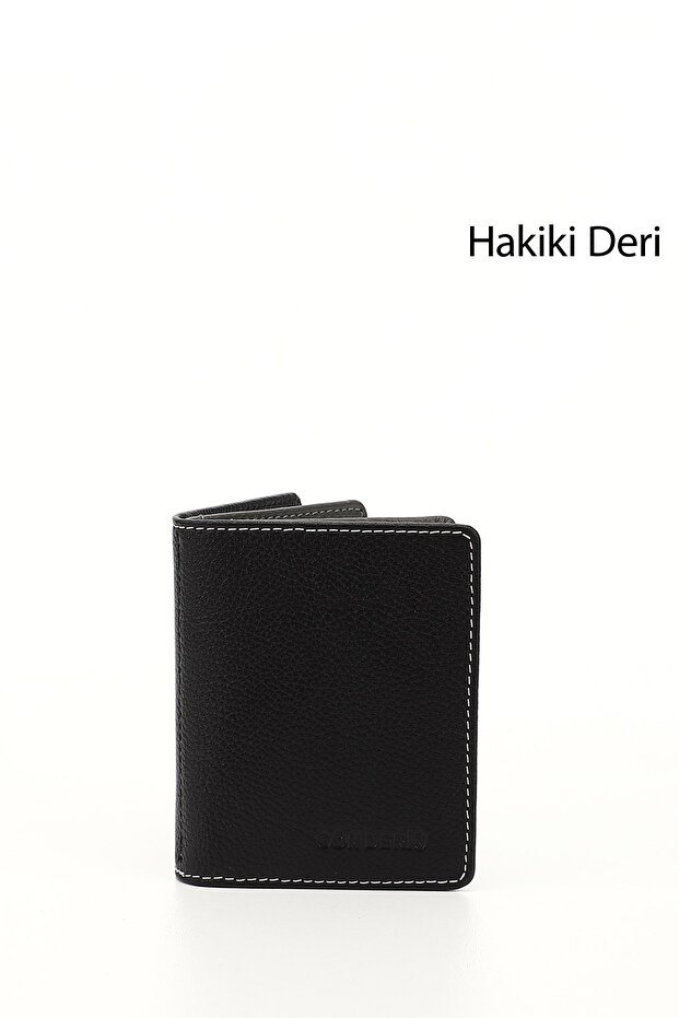 BLACK ANTHRACITE Genuine Leather Unisex Card Holder 06499