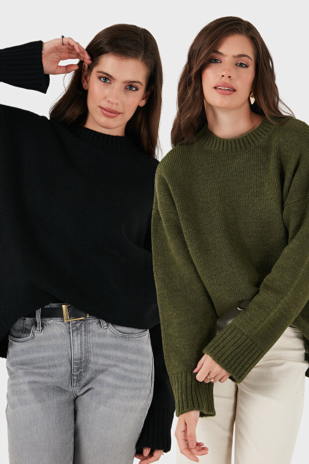 Regular Fit Crew Neck Basic 2-Pack Knitwear Sweater Women's Sweater 4616213S2