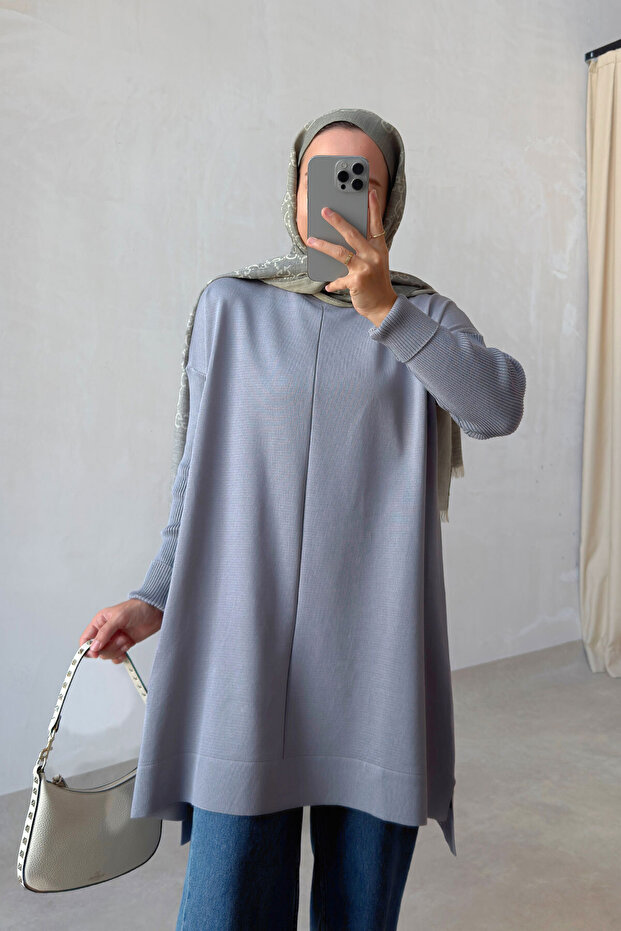 Mira Mercerized Tunic - Gray
