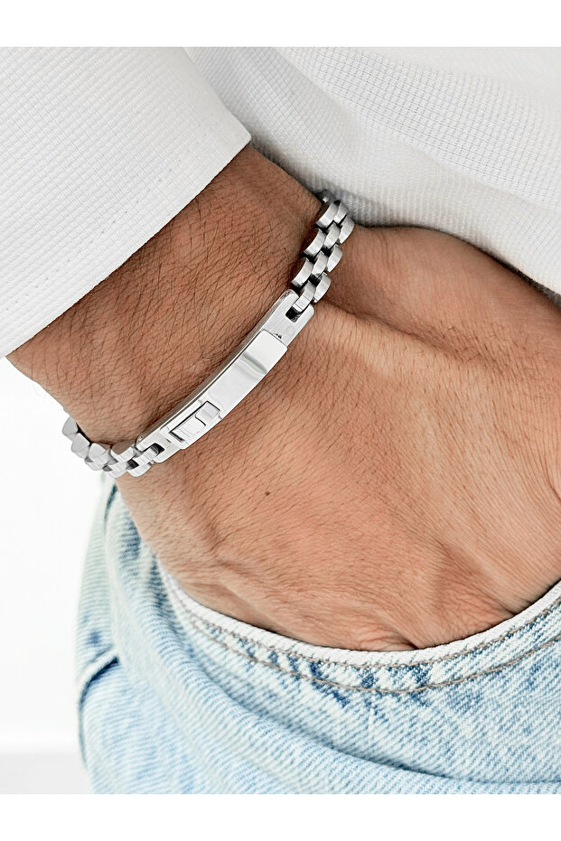 Silver Steel Men's Bracelet Frj10174A-A 2 Year Warranty Gift Boxed