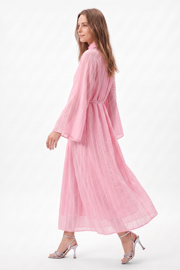 Reglan Sleeve Striped Dress Y0168 - Pink
