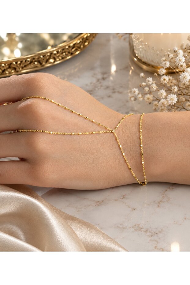 Top Detailled Cube Chain Gold Şahmeran