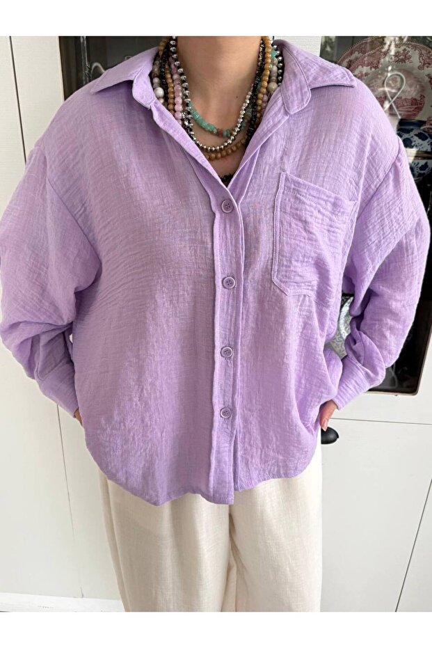 Women's Muslin Fabric Oversized Shirt