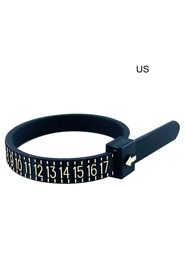 US Sizer Black UK/US/EU/HK/JP Ring Sizer Finger Circumference Size Measurement Belt Measuring Reusab