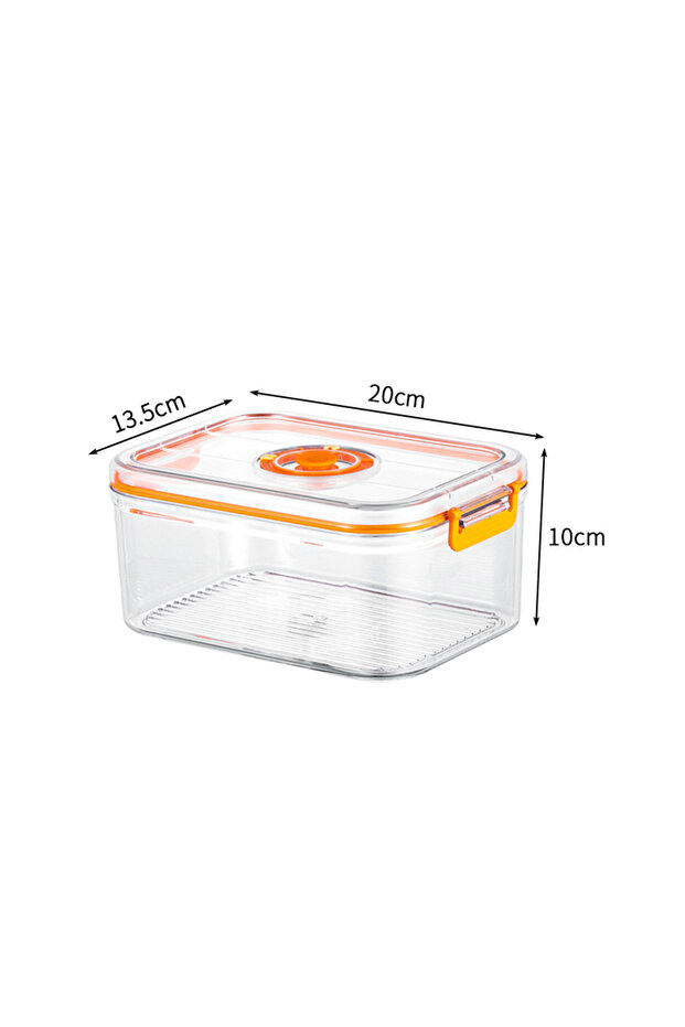 1600ml Vacuum Fresh-keeping Box Refrigerator Sealed Canister Microwavable Transparent Food Storage C