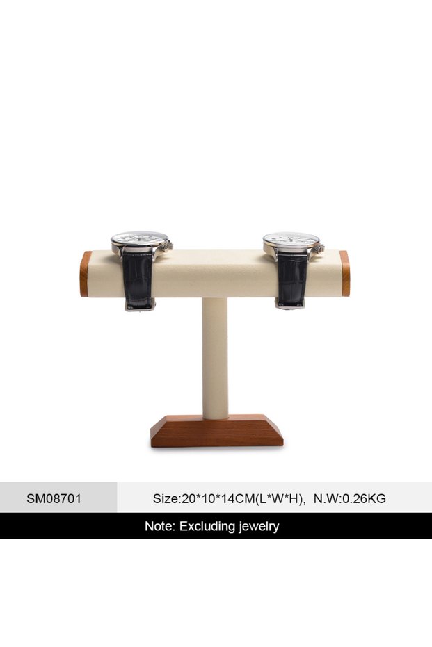Beige Oirlv Wooden Watch Storage Rack T-Bar Watch Display Stand Jewelry Organizer Holder for Watch B