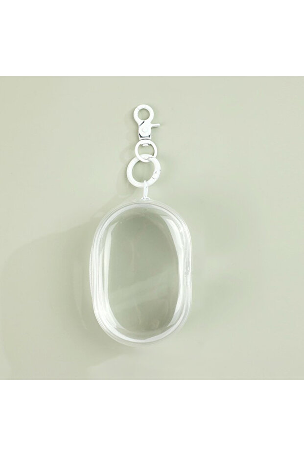 White 1/2 Pcs Transparent Plastic Jewelry/Blind Box Storage Case (with Keychain) – Cute Figurine Sto
