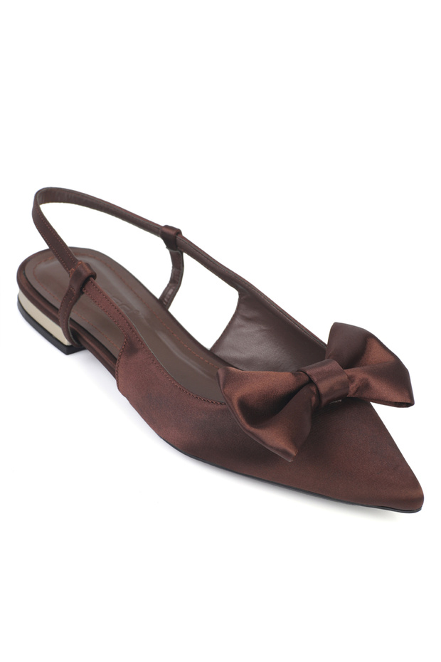 Ania Pointed Toe Satin Open Back Women's Ballerinas