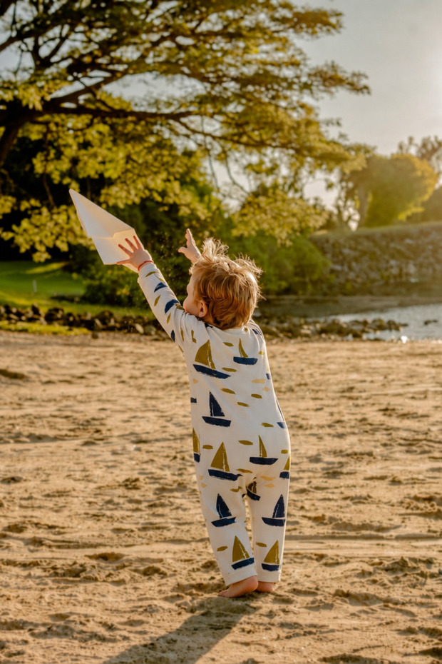 Patterned Seasonal Jumpsuit 0-2 Years Ecru