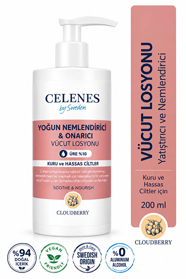 Cloudberry Intensive Moisturizing and Soothing Body Lotion - Dry and Sensitive Skin, Perfume Free, 200 ml