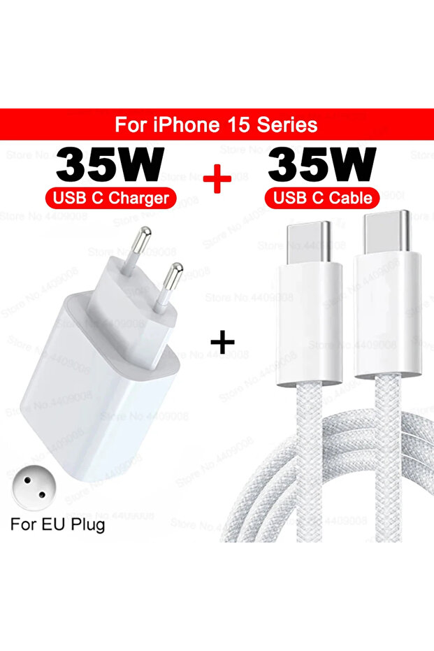 EU For iPhone15Serie 35W PD USB C Charger Fast Charging For Apple iPhone 15 14 13 12 11 16 Pro Max P