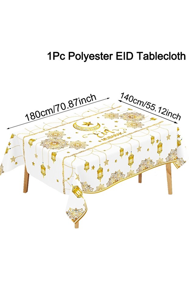 423 Ramadan Kareem Tablecloth Castle Table Cover Ramadan Decorations for Home 2026 Islamic Muslim Pa