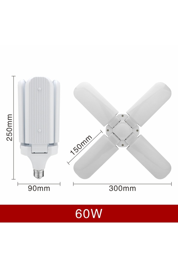 AC 220V Cold white 60W E27 Folding Fan Bulb 24W 45W 60W LED Light Bulb AC 220V Foldable UFO Lamp 360