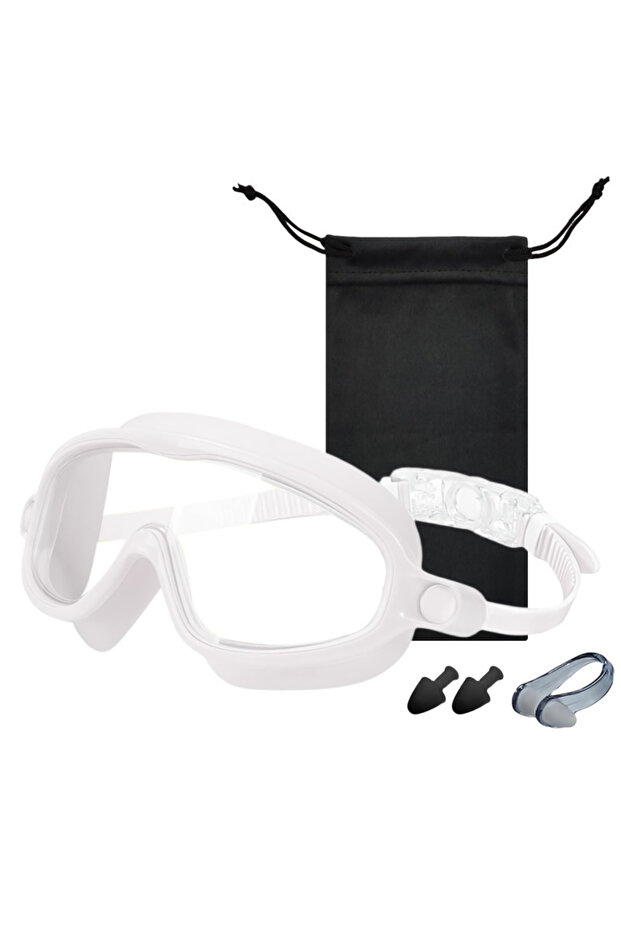 White clear New Wide View Large Frame Silicone Swimming Goggles No Leaking Anti Fog Anti-UV Pool Eye