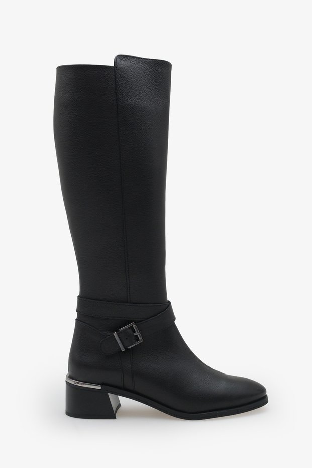 Women's Thick Heeled Strappy Daily Boots Averine Black