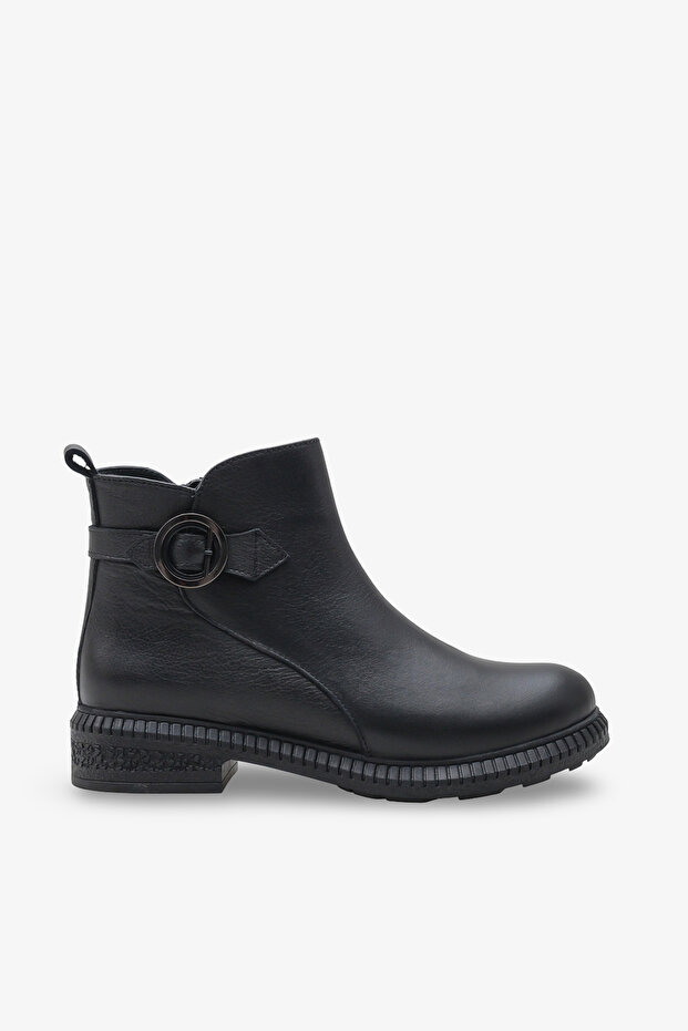 Elverna Women's Genuine Leather Casual Boots - Black