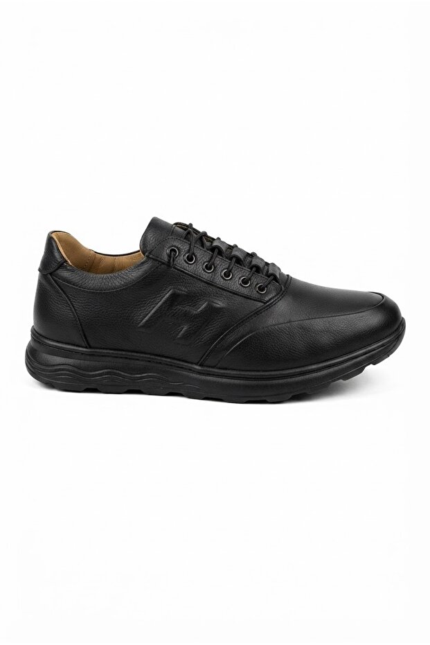 Men's Black Genuine Leather Daily Casual Shoes Comfort Sole Casual 2025