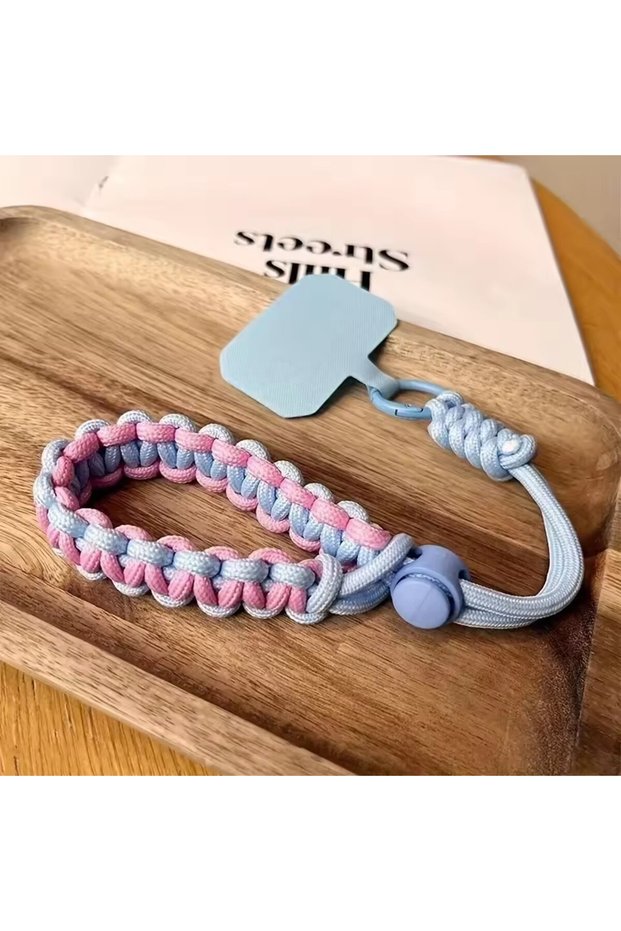 pink blue Mobile Phone Lanyard Short Wrist Adjustable Woven Strap Fashionable Outdoor Sports Travel