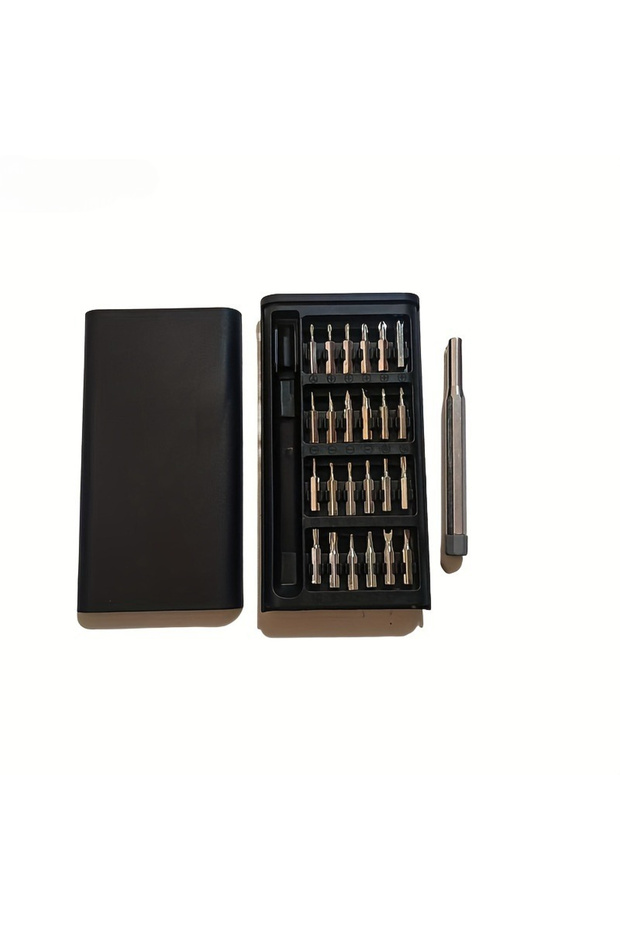 black 25 in 1 mini screwdriver set, flat head and cross shaped small screwdrivers, suitable for elec