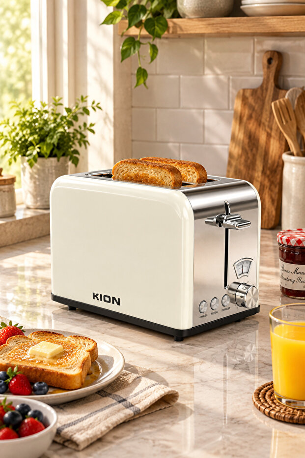 2-Slice Toaster With Defrost Function, KHD/4256, 1000W, Adjustable, Premium, Stainless Steel