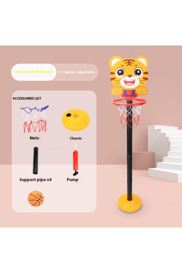 tiger-A Children's Version Vertical Adjustable Lifting Basketball Rack Outdoor Home Indoor Sports Cr