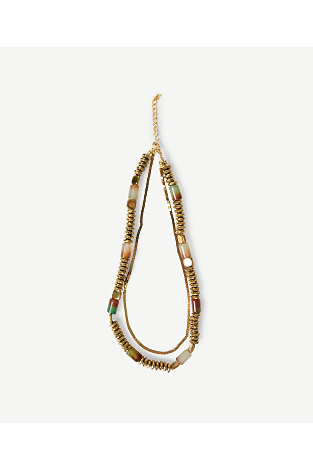 Hematite and Agate Sequential Necklace