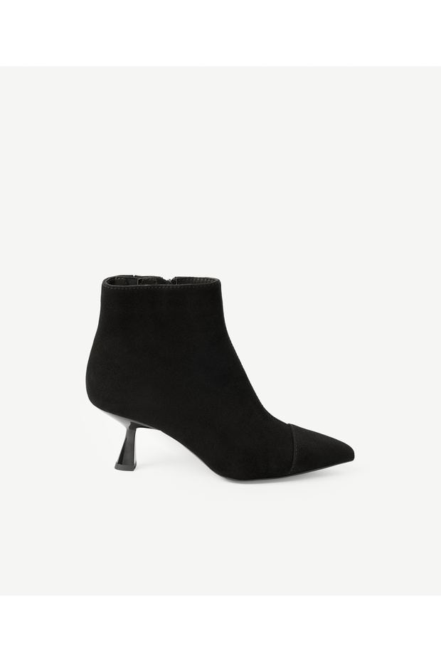 Suede Pointed Toe Mid-Heel Boots