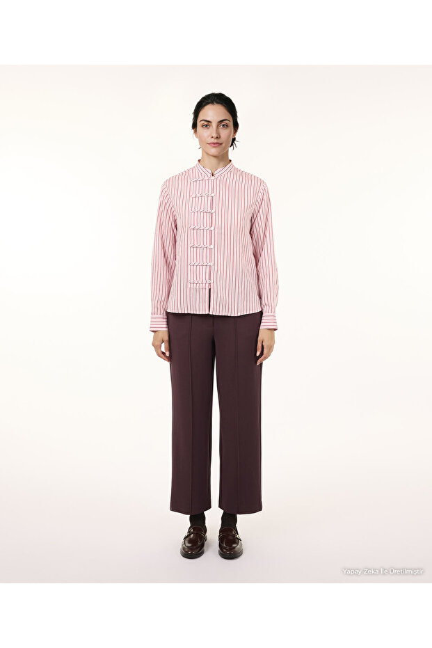 Regular Judge Collar Long Sleeve Shirt