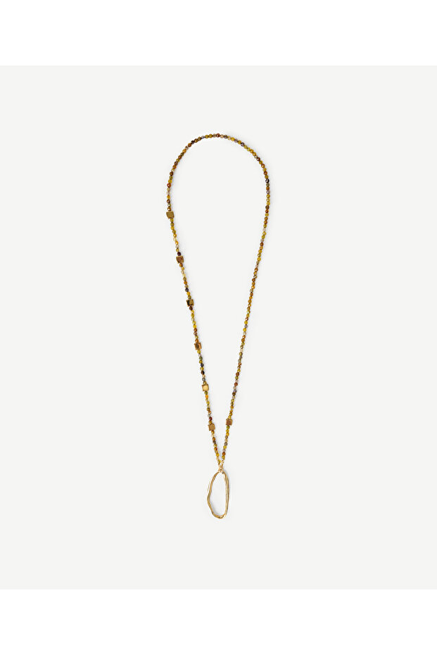 Hematite and Agate Sequential Long Necklace