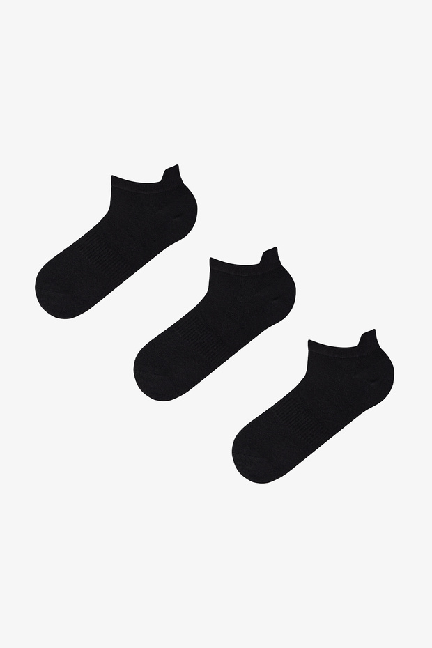 Men's Black Bamboo 3 Pairs Booties Socks