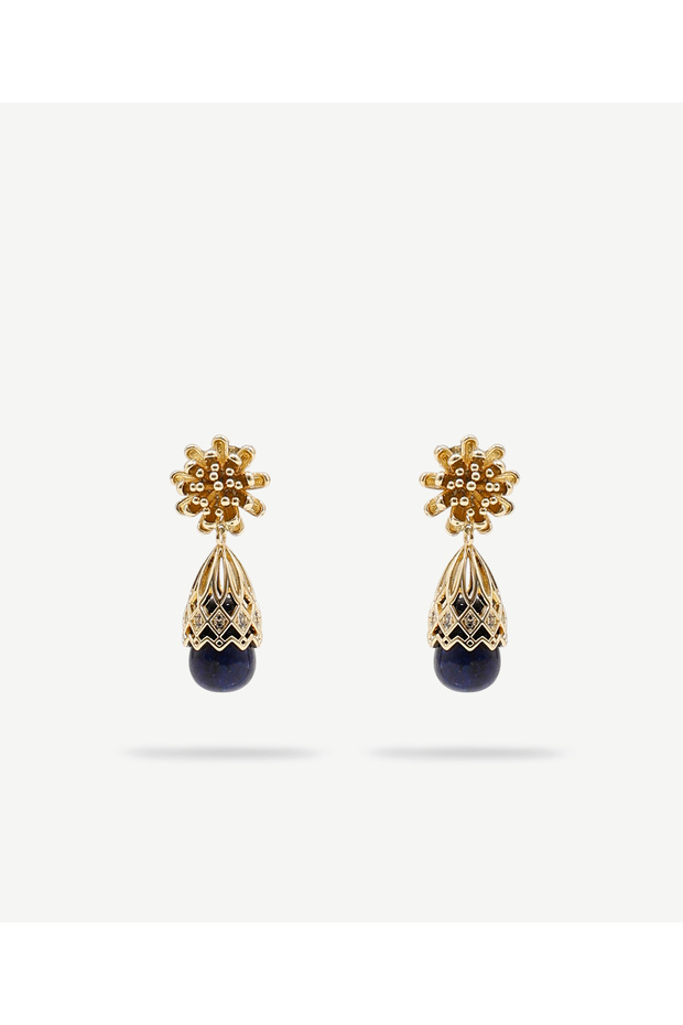Stylish Earrings with Natural Stone Detail