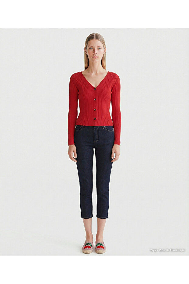 Regular V-Neck Long Sleeve Cardigan