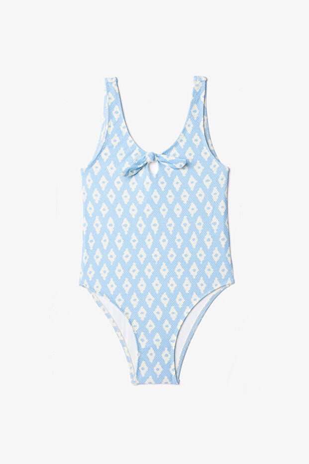 Girl's Cute Flowers Patterned Swimsuit