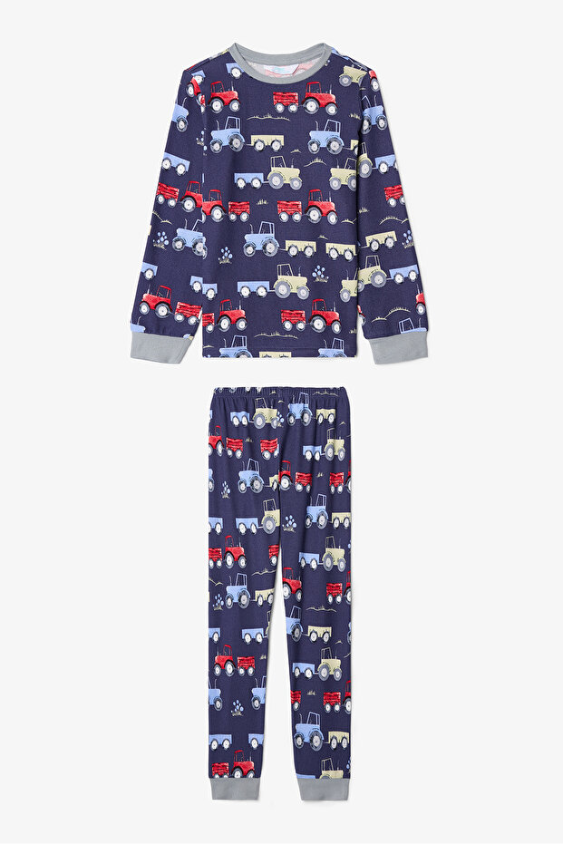 Dark Indigo Boys' Car Patterned Pajama Set
