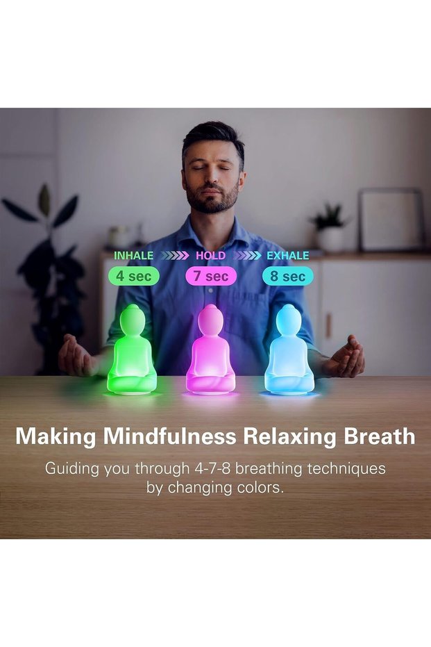 WHITE Mindful Breathing Yoga | 4-7-8 Guided Visual Meditation Breathing Light for Mindfulness Slow D