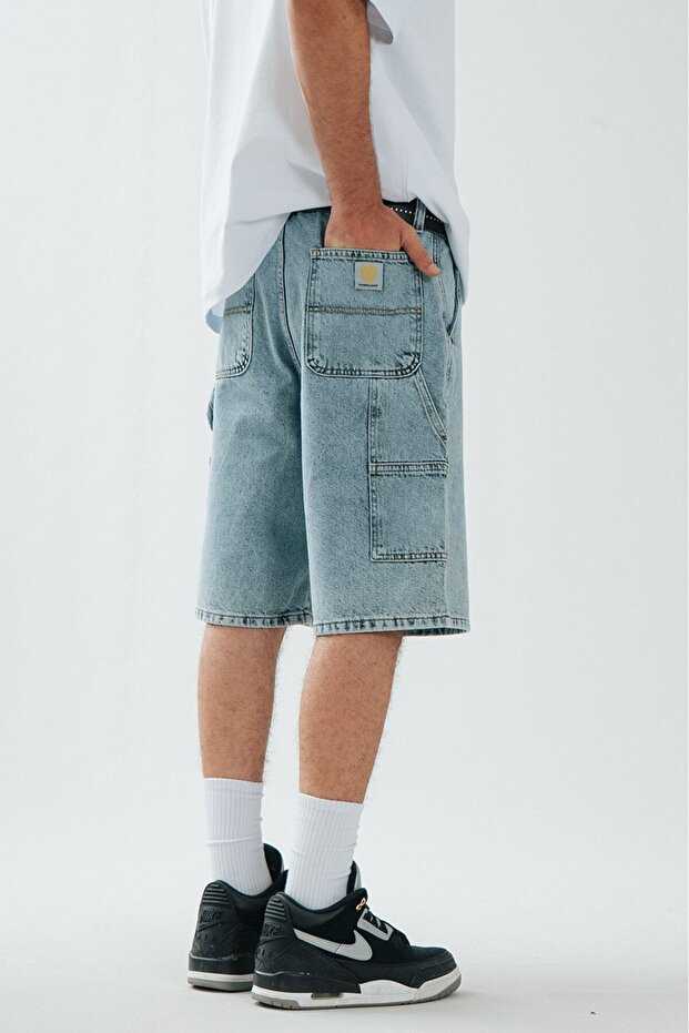 Iced Blue Carpenter Denim Jort Men's Urban Shorts