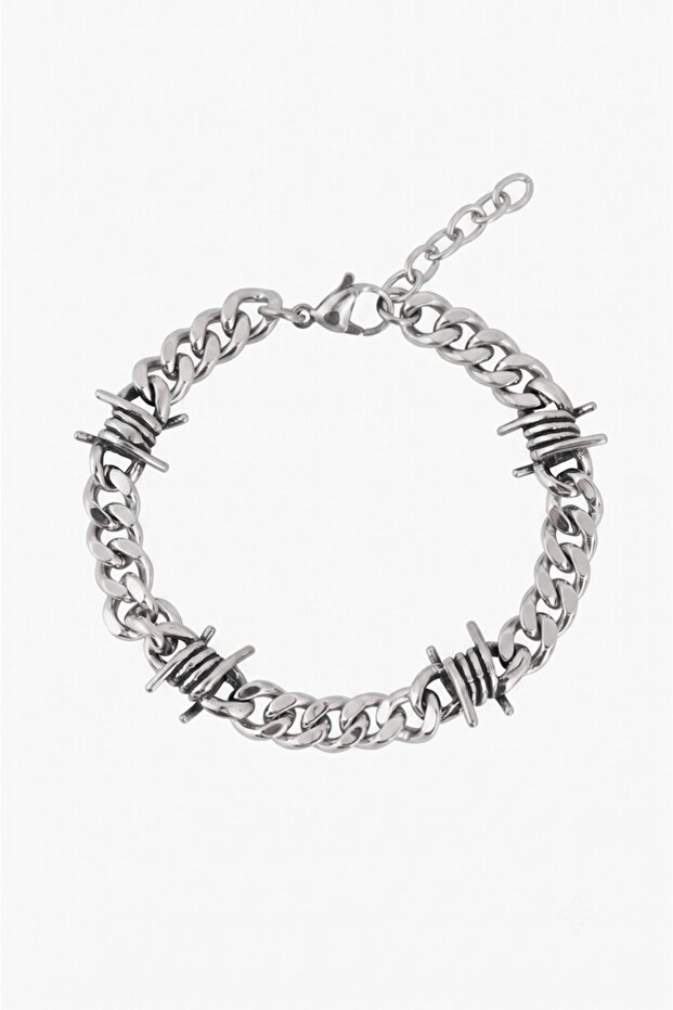 316L Barbed Wire Cuban Chain Men's Steel Bracelet
