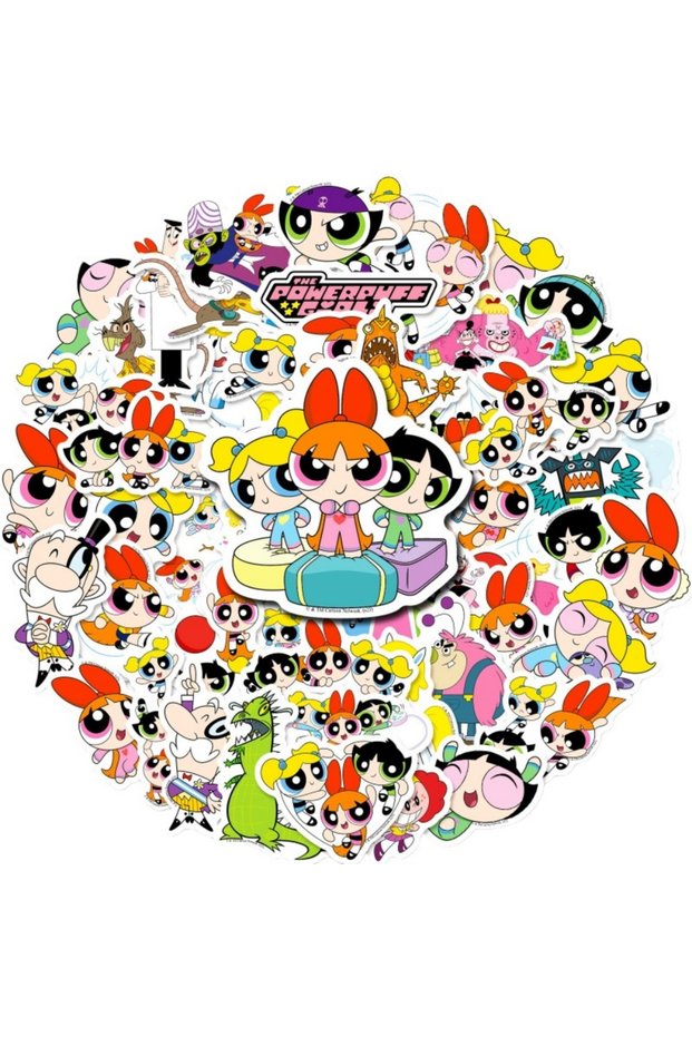 0059-50Pcs Genuine 50PCS The Powerpuff Girls Stickers Decals Decoration Suitcase Scrapbooking Laptop