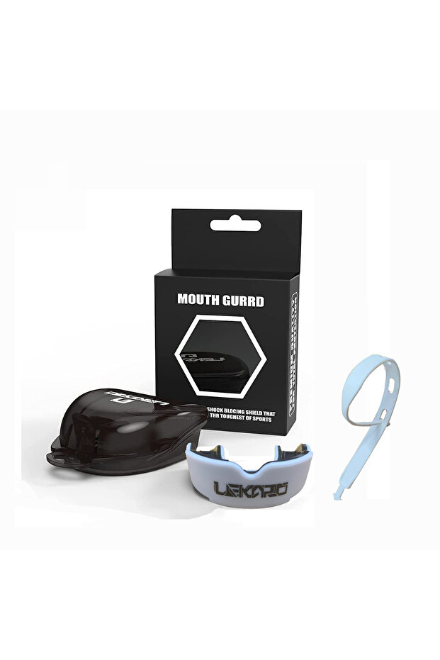 Big white Professional Fighting Sports Mouthguard Boxing Mma Muay Thai Training Tooth Protection Set
