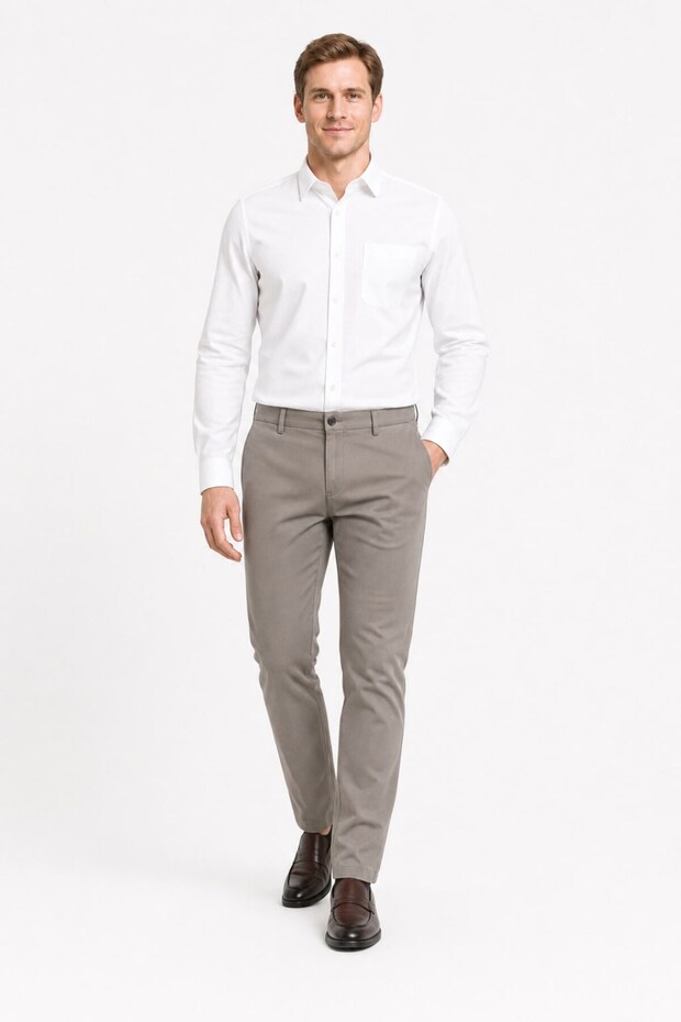 Mink Side Pocket Comfort Fit Cotton Pack Chino Trousers 1003260172
